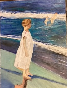 Fillette au bord de l'eau, détail