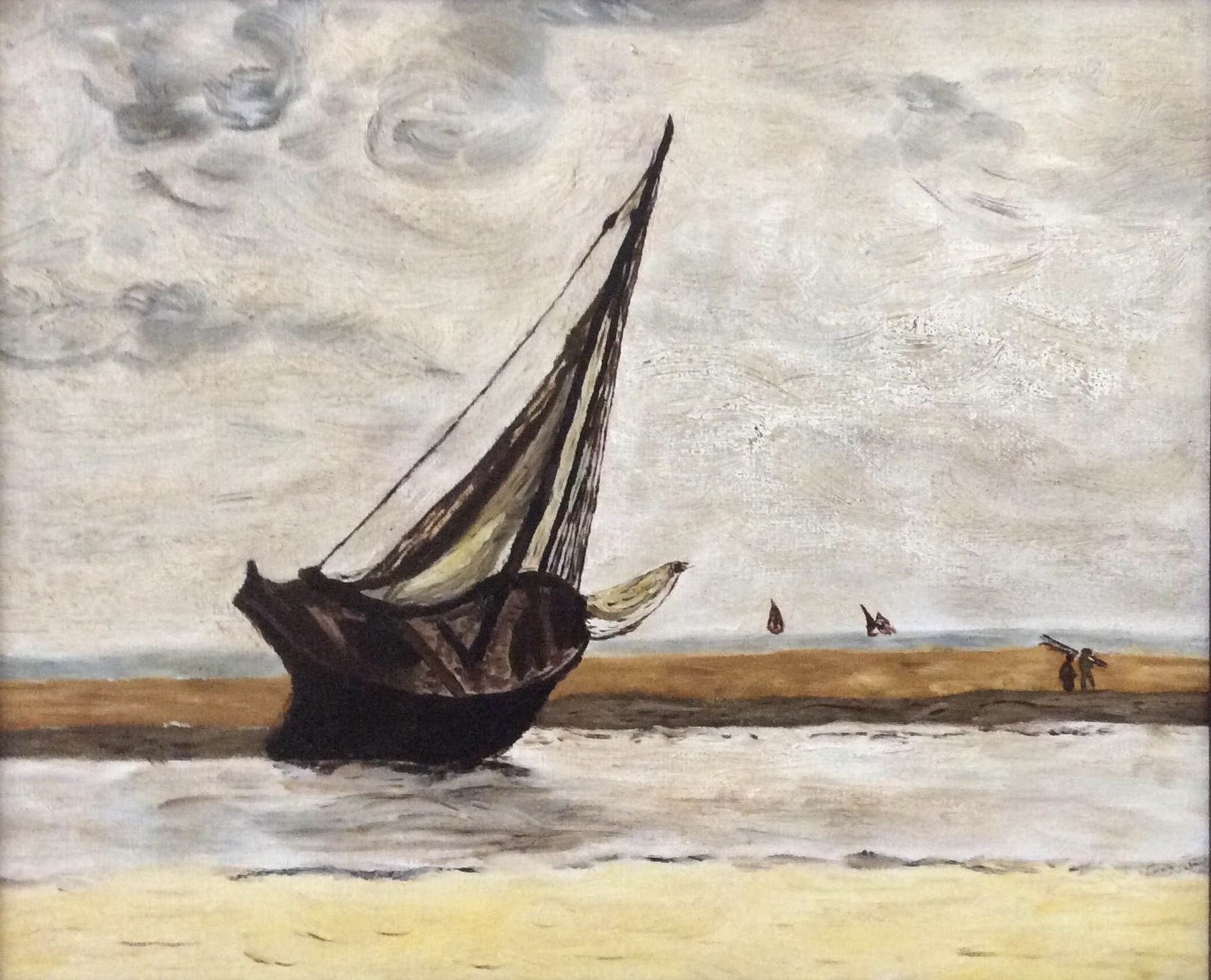Bateau de pêche échoué à Trouville