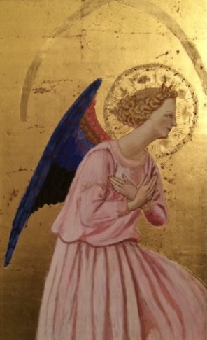 Annonciation, détail Tempera à l'oeuf et feuille d'or